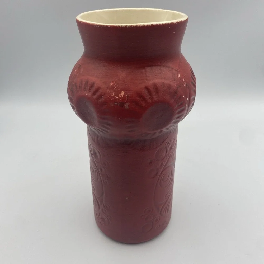 Vintage McCoy Pottery Scandia Red Butterfly Vase Pattern‎ 620 8.5